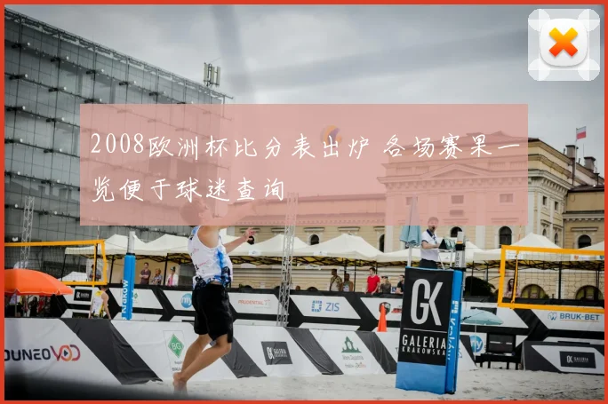 2008欧洲杯比分表出炉 各场赛果一览便于球迷查询